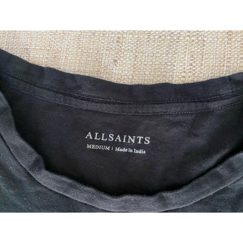 ALLSAINTS Men’s Black Crew T-shirt Cotton Extra soft finish M - Picture 5 of 7